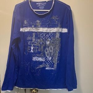 MotoGear Men's Long Sleeve Graphic Shirt - Blue